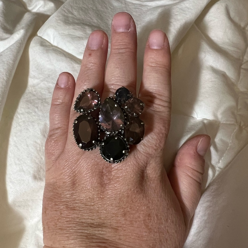 Elastic band Oversized Chocolate Stone Ring